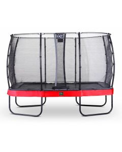 Elegant Premium trampoline rectangular 214x366cm with safetynet Economy - red