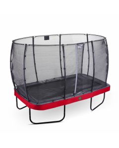 Elegant Premium trampoline rectangular 244x427cm with safetynet Economy - red