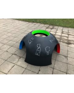 Moby Start speelkoepel antracietgrijs met gekleurde openingen | Recreatiespeelgoed.nl